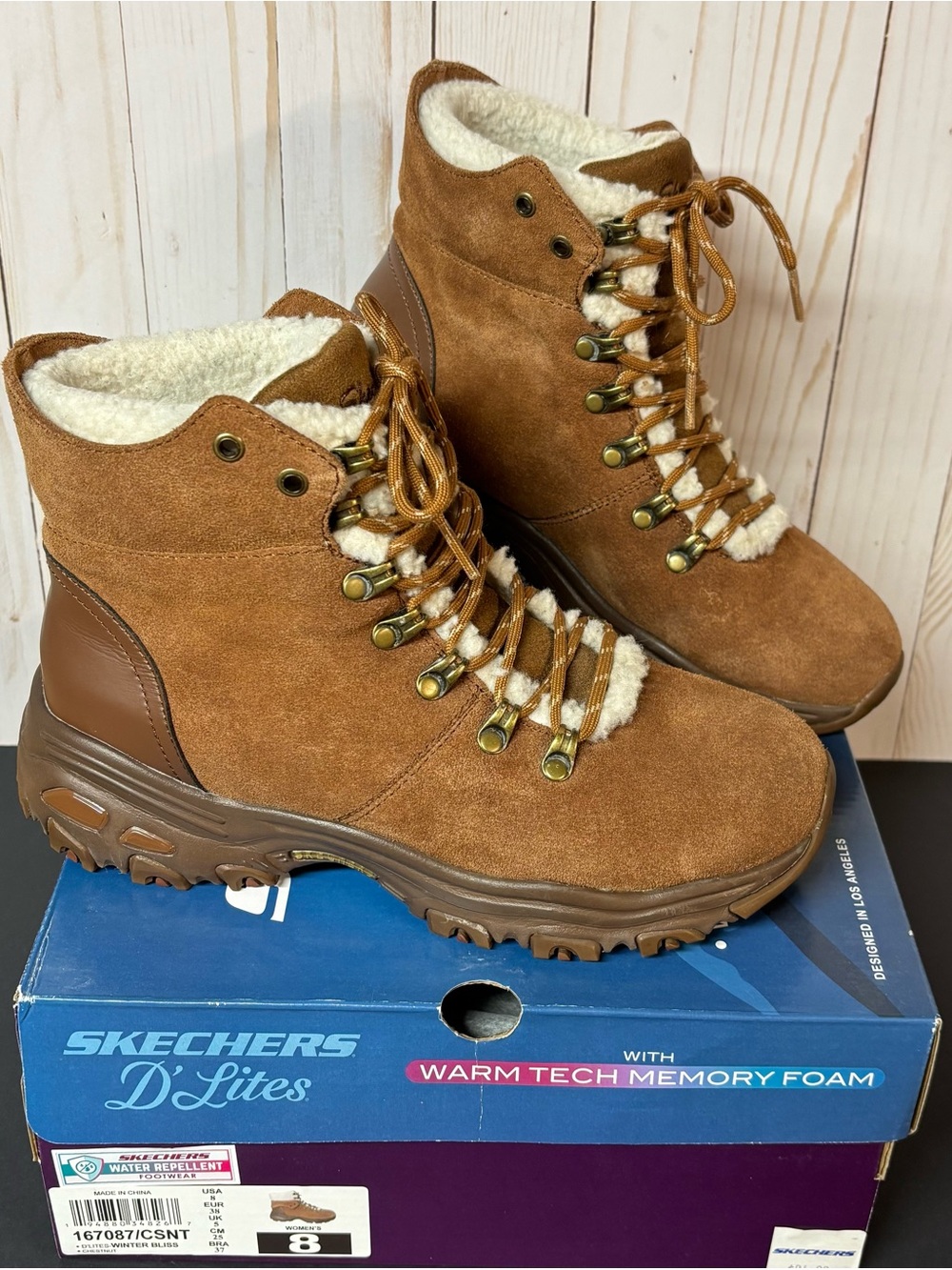 Skechers Suede Winter Hiker Boots 8